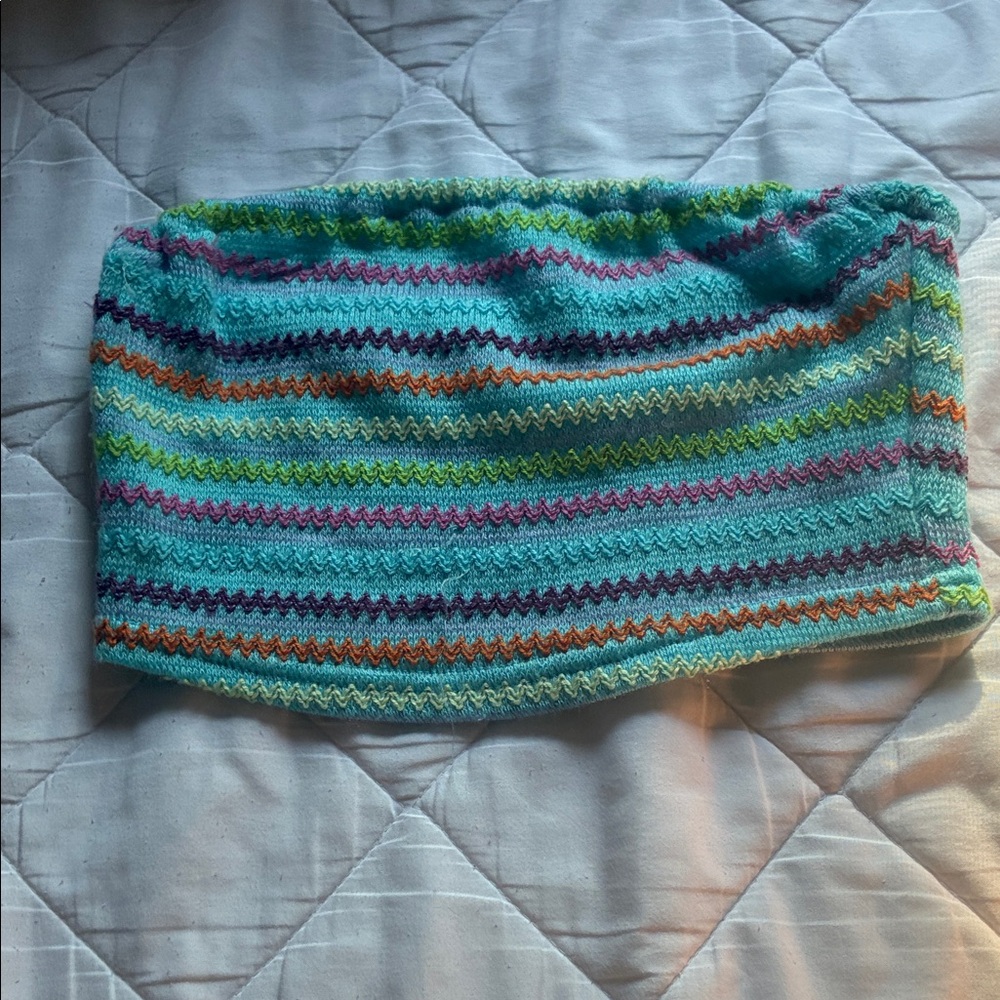 SHEIN Colorful Zigzag Tube Top